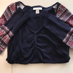 Motherhood Maternity long sleeved waffle shirt